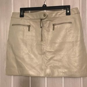 White mini leather shirt